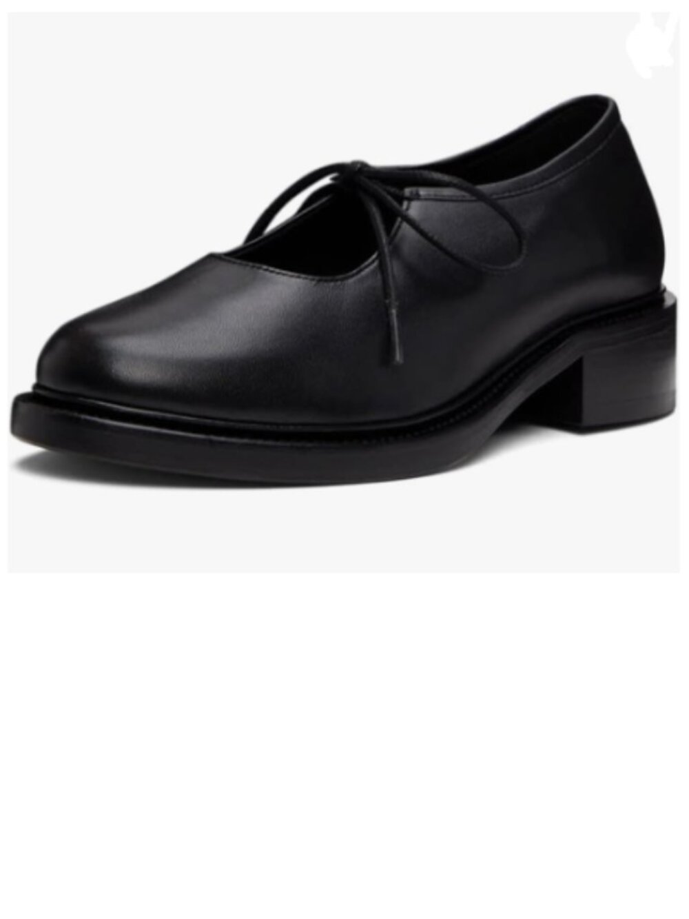 YDN Black Women's Comfortable Platform Round Toe Chunky Low Heels Self-tie Pump